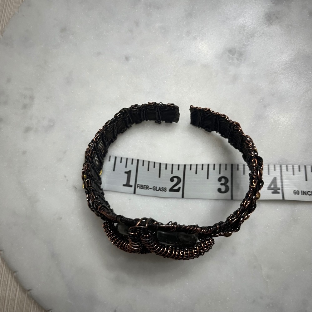 Statement Wire Wrapped Bracelet Handmade Copper Labradorite Gemstone Boho‎ New - Picture 6 of 8